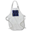 Apron - Blue and Black Ornamental Patterned Large Stripes Pattern Geometric Patterns