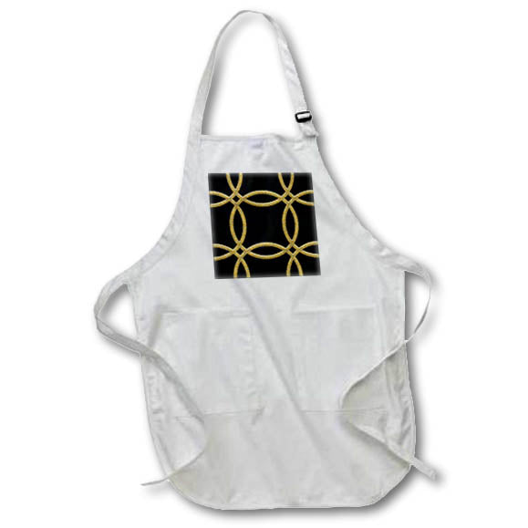 Apron - Elegant Image of Gold and Aqua Interlinking Circle Pattern Geometric Patterns