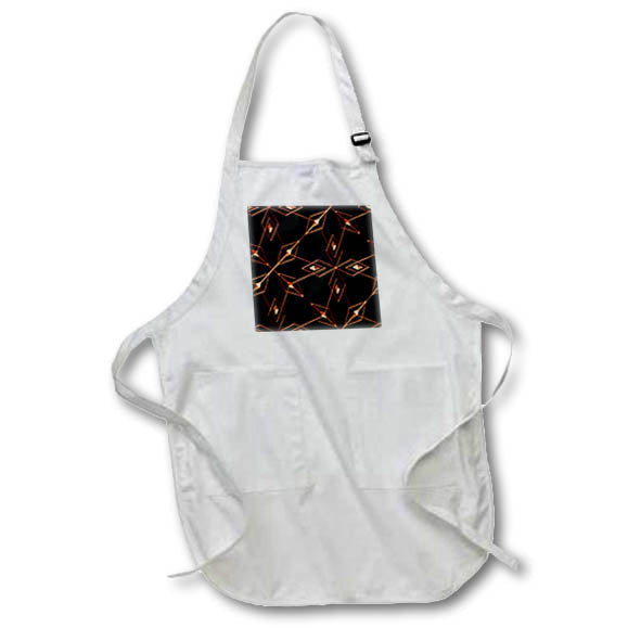 Apron - Modern Black and Image Of Copper Diamond Star Pattern Geometric Patterns