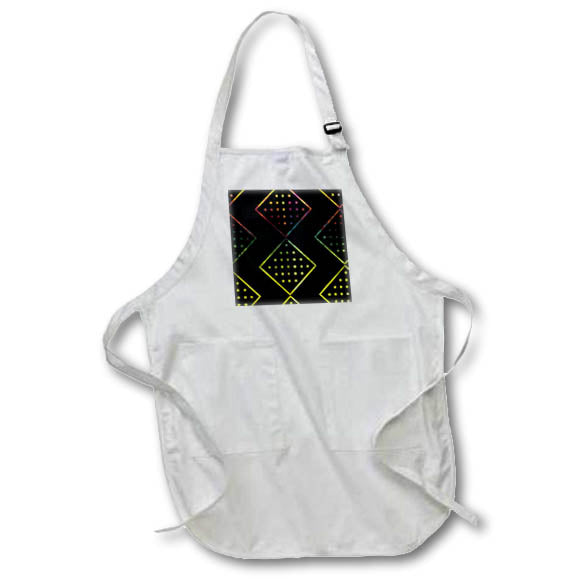 Apron - Colorful Yellow Orange Pink Green Dotted Diamond Geometric Pattern Geometric Patterns