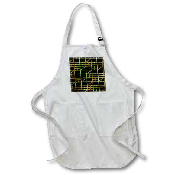 Apron - Orange Yellow Green Lines Geometric Pattern Geometric Patterns