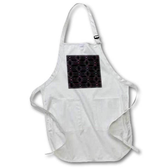 Apron - Glam Pink and Aqua Image Of Glitter Interlocking Diamonds Pattern Geometric Patterns