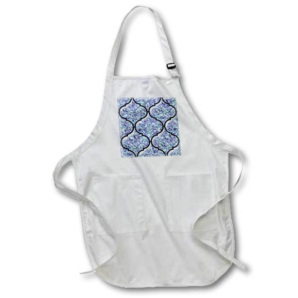 Apron - Blue and Purple Image Of Jeweled Moroccan Pattern Geometric Patterns