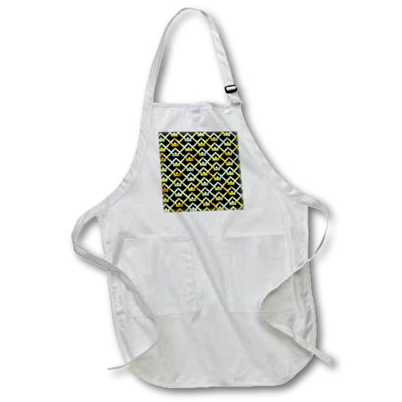 Apron - Green, Blue, and Yellow Image Of Marble Crown Diamond Pattern Geometric Patterns
