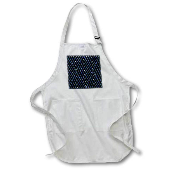 Apron - Blue and Black Lined Diamond Geometric Pattern Geometric Patterns