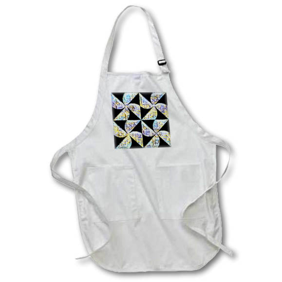 Apron - Purple Yellow Aqua Abstract Patterned Pinwheel Pattern Geometric Patterns