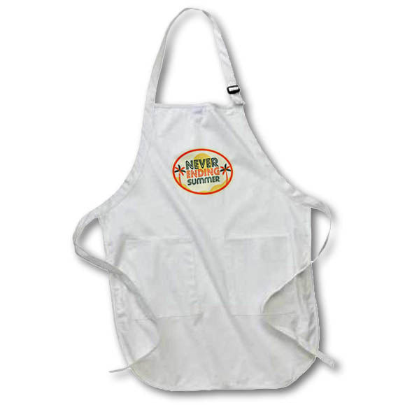 Apron - Summer Graphic with Text of Never Ending Summer 3dRose-Summer Graphic Art