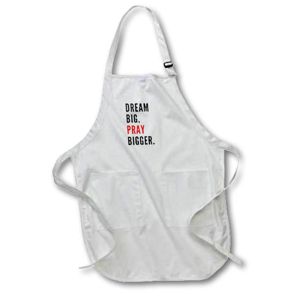 Apron - Dream Big Pray Bigger Bible Verse Design 3dRose - Rosette - Bible Verse