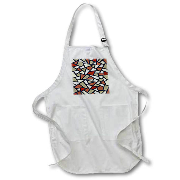 Apron - Black Geometric Abstract Pattern Rust Brown Greige White Digital Art - Abstract Pattern