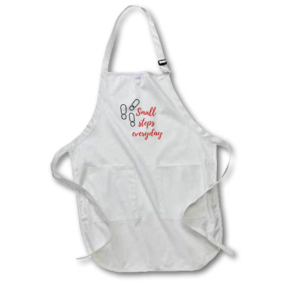 Apron - Image of the words small steps everyday 3dRose- Positive Quotes