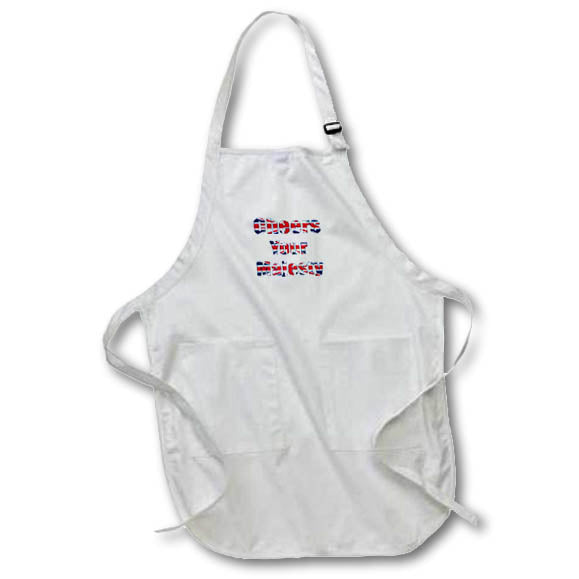 Apron - Cheers Your Majesty With Union Jack Text White Background Vector Art - Jubilee