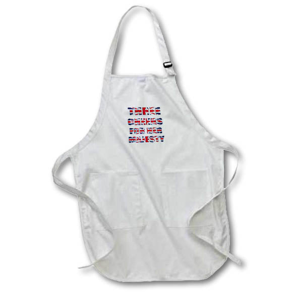 Apron - Three Cheers For Her Majesty With Union Jack Text White Background Vector Art - Jubilee