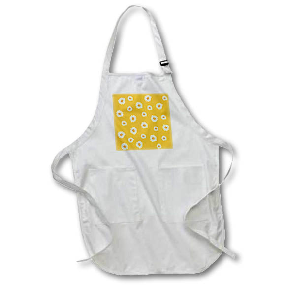 Apron - Printed Daisy on Yellow Background 3dRose - Rosette - Pattern Prints