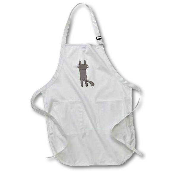 Apron - Climbing Gray Cat 3dRose - Rosette - Cat Hooman