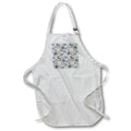 Apron - Elegant pattern of silver foxes, white and gray plants, red berries Alexis Design - Pattern Animals
