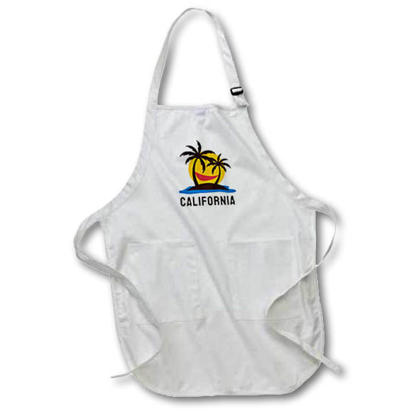 Apron - California Summer Vibes 3dRose - Rosette - Summer