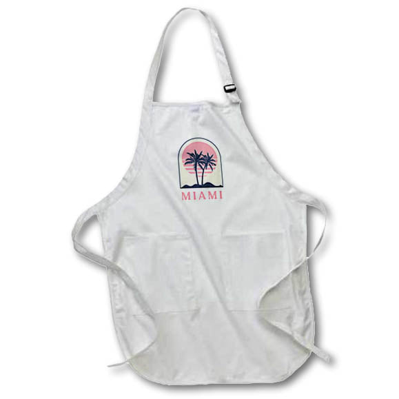 Apron - Miami Beach Vibes Prints 3dRose - Rosette - Travel