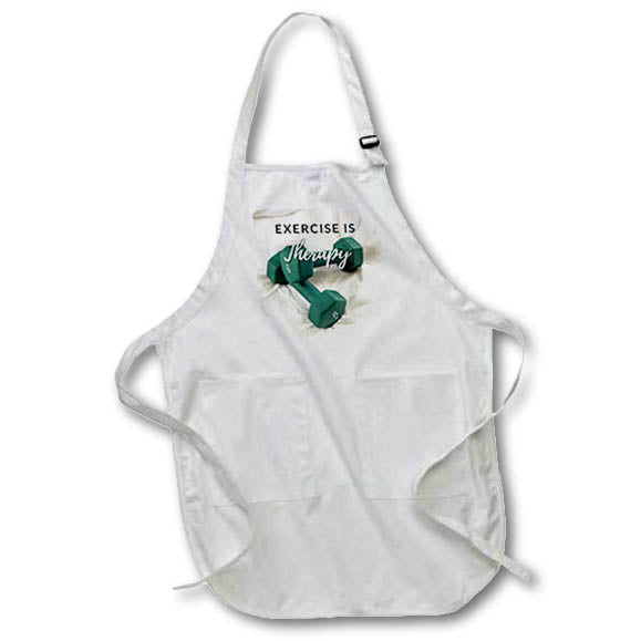 Apron - Work out Exercise is Therapy 3dRose- Work out Inspirational Quotes