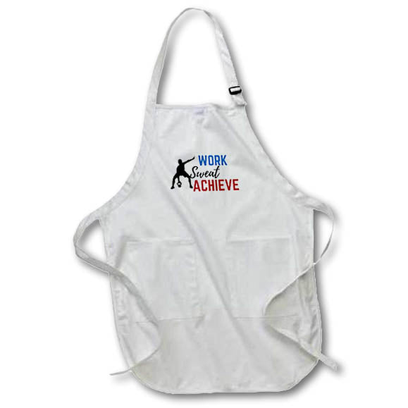 Apron - Quotes for Work SWEAT AND ACHIEVE 3dRose- Work out Inspirational Quotes