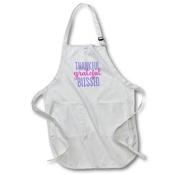 Apron - Thankful Grateful and Blessed 3dRose - Rosette - Bible Verse