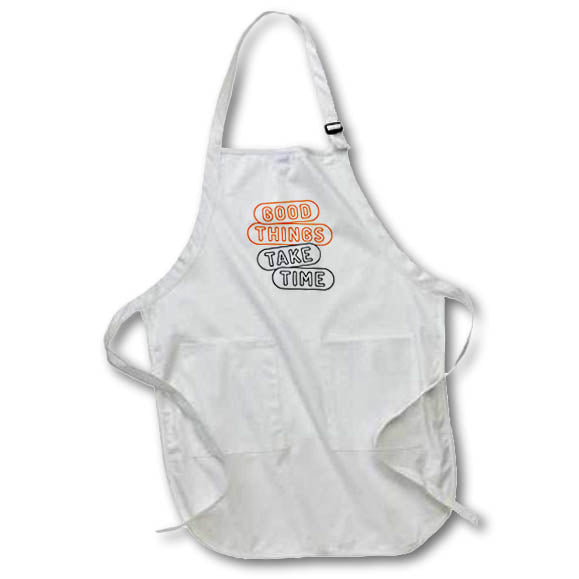 Apron - Good Things Take Time 3dRose - Rosette - Mental Health Awareness