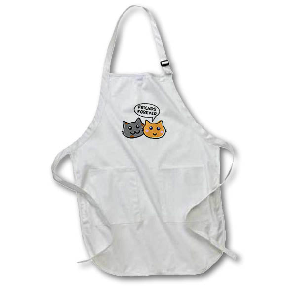 Apron - Cats Friends Forever 3dRose - Rosette - Cat Hooman