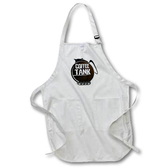 Apron - Image of Words Coffee Tank with Coffee Pot on Treads – Coffee