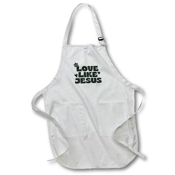 Apron - Love Like Jesus 3dRose - Rosette - Bible Verse
