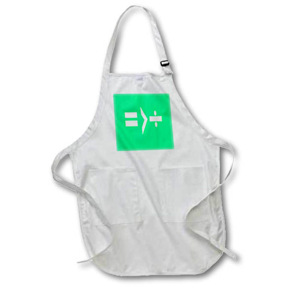 Apron - Equality Is Greater Than Division Mathematical Graphic White Vector Art - Mathematical Graphics