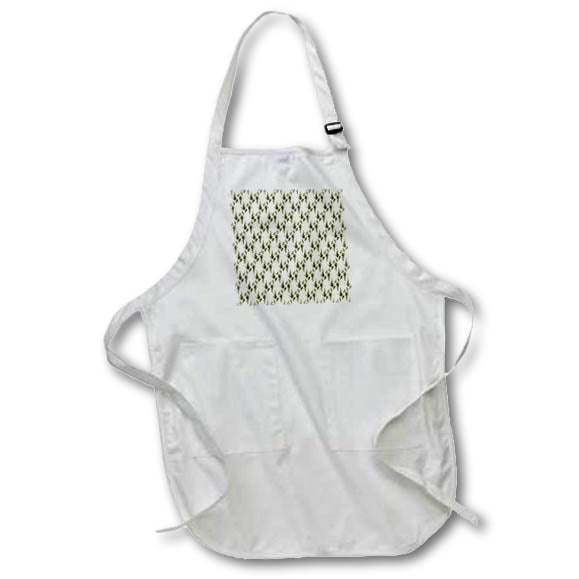 Apron - Swallows In Flight Stylized Silhouette Art Pattern Green Pattern - Swallows and Swifts