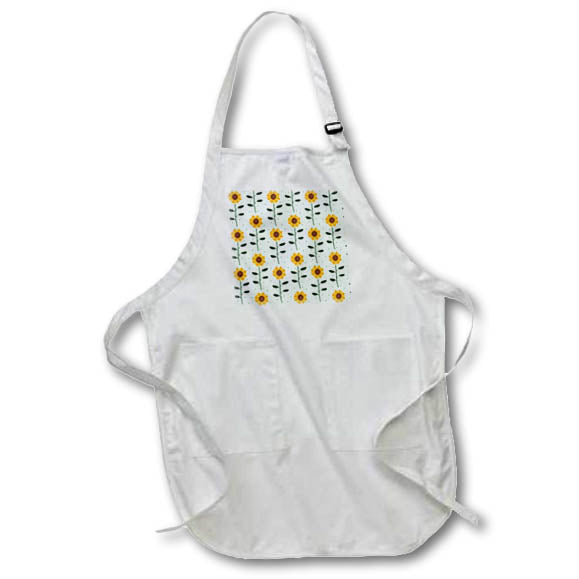 Apron - Cute Sunflowers On A Light Green Background Pattern Fall Autumn Patterns