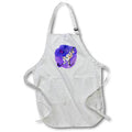 Apron - Monogram Letter A Watercolor Flowers Butterfly Blue Background Monograms