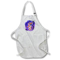 Apron - Monogram Letter B Watercolor Flowers Butterfly Blue Background Monograms