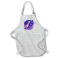 Apron - Monogram Letter H Watercolor Flowers Butterfly Blue Background Monograms