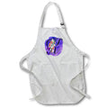 Apron - Monogram Letter K Watercolor Flowers Butterfly Blue Background Monograms