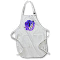 Apron - Monogram Letter N Watercolor Flowers Butterfly Blue Background Monograms