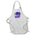 Apron - Monogram Letter R Watercolor Flowers Butterfly Blue Background Monograms