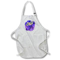 Apron - Monogram Letter T Watercolor Flowers Butterfly Blue Background Monograms