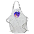 Apron - Monogram Letter V Watercolor Flowers Butterfly Blue Background Monograms
