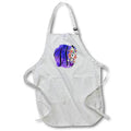 Apron - Monogram Letter W Watercolor Flowers Butterfly Blue Background Monograms