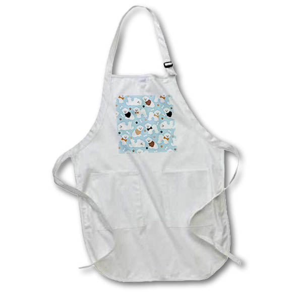 Apron - Bichon Frise Paws and Bones Dog Pattern Designs Dogs
