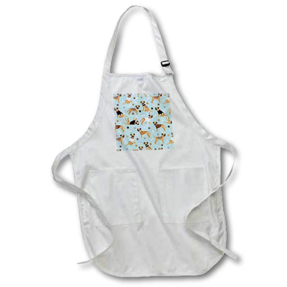 Apron - Border Terrier Paws and Bones Dog Pattern Designs Dogs