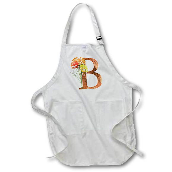 Apron - Pretty Fall Flowers Image Of Copper Monogram Initial B Fall Autumn Monograms