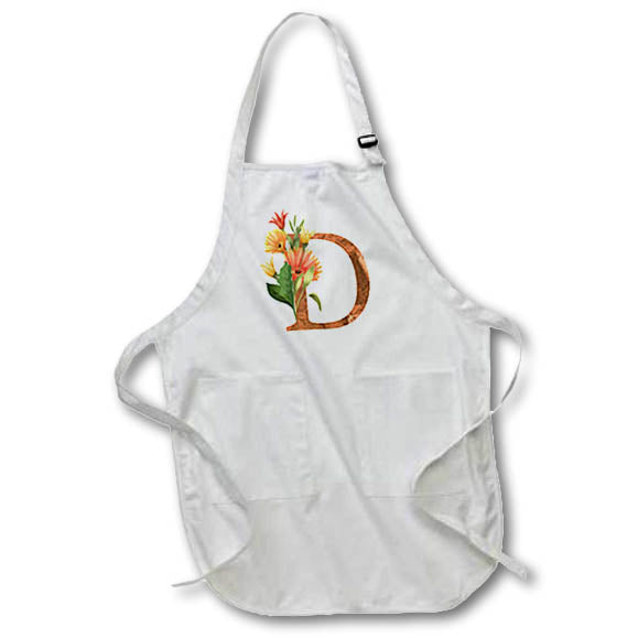 Apron - Pretty Fall Flowers Image Of Copper Monogram Initial D Fall Autumn Monograms