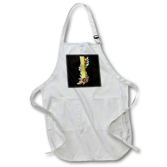 Apron - Monogram Initial J In An Image Of Gold With Fall Leaves Fall Autumn Monograms