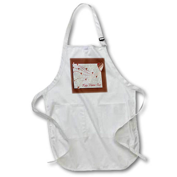 Apron - Happy Valintines Day, Copper Hearts Valentine Design