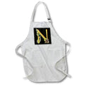 Apron - Monogram Initial N In An Image Of Gold With Fall Leaves Fall Autumn Monograms