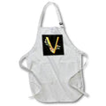 Apron - Monogram Initial V In An Image Of Gold With Fall Leaves Fall Autumn Monograms