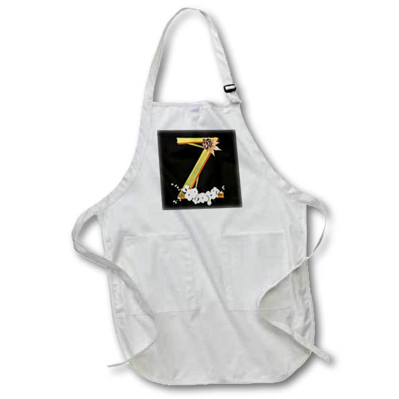 Apron - Monogram Initial Z In An Image Of Gold With Fall Leaves Fall Autumn Monograms