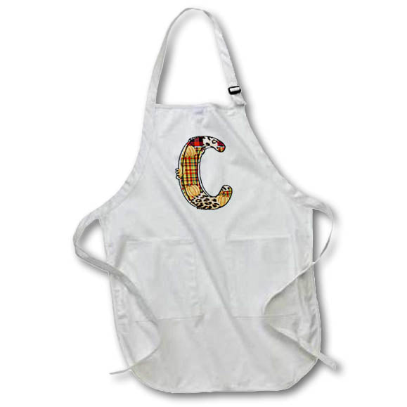Apron - Cute Fall Patchwork Monogram Initial C Fall Autumn Monograms